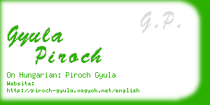 gyula piroch business card